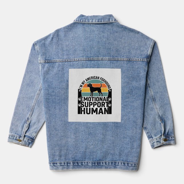American Foxhound Emotional Support Human Shirt De Denim Jacket (Back)