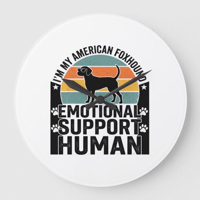 American Foxhound Emotional Support Human Shirt De Large Clock (Front)