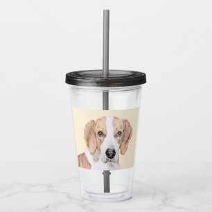 American Foxhound Painting - Cute Original Dog Art Acrylic Tumbler
