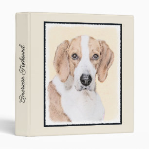 American Foxhound Painting - Cute Original Dog Art Binder
