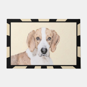 American Foxhound Painting - Cute Original Dog Art Doormat