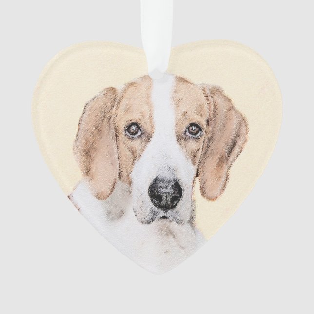 American Foxhound Painting - Cute Original Dog Art Ornament (Front)
