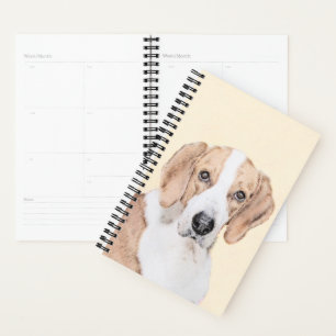 American Foxhound Painting - Cute Original Dog Art Planner