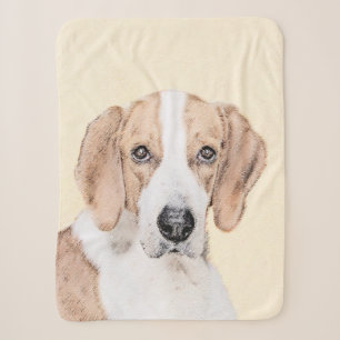 American Foxhound Painting - Cute Original Dog Art Sherpa Blanket