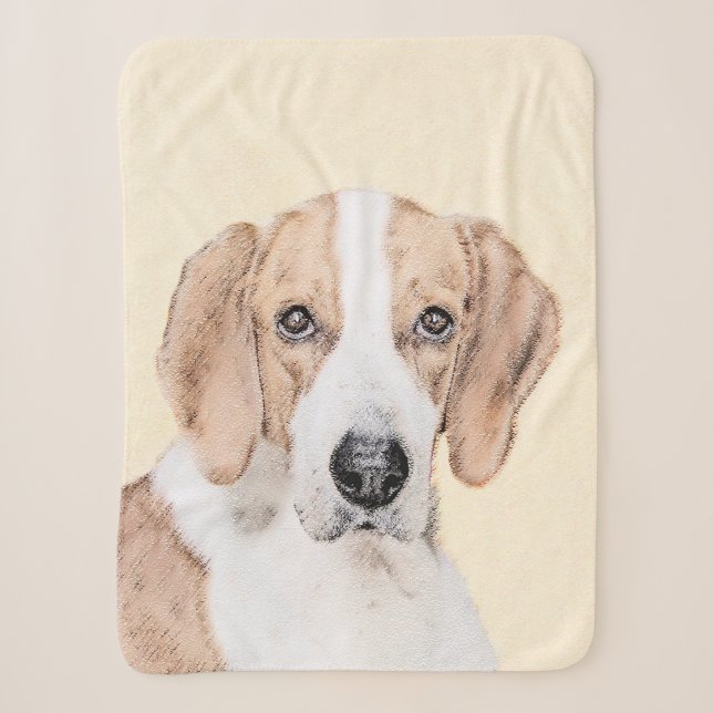 American Foxhound Painting - Cute Original Dog Art Sherpa Blanket (Front)