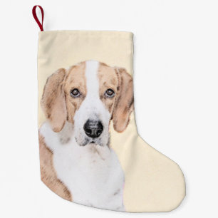 American Foxhound Painting - Cute Original Dog Art Small Christmas Stocking