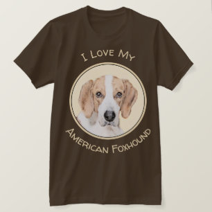 American Foxhound Painting - Cute Original Dog Art T-Shirt