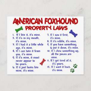 AMERICAN FOXHOUND Property Laws 2 Postcard