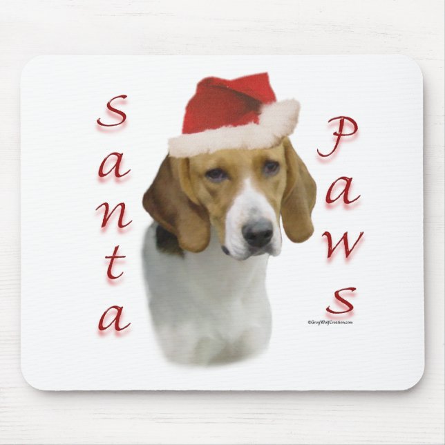 American Foxhound Santa Paws Mouse Pad (Front)