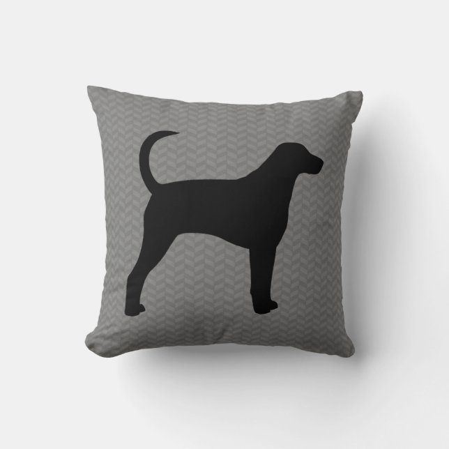 American Foxhound Silhouette Throw Pillow (Front)