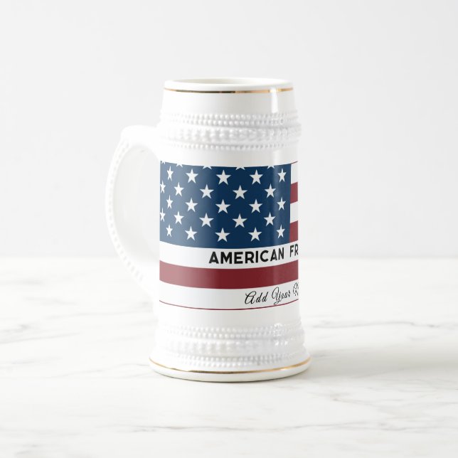 American Freedom Personalized Name Beer Stein (Front Left)