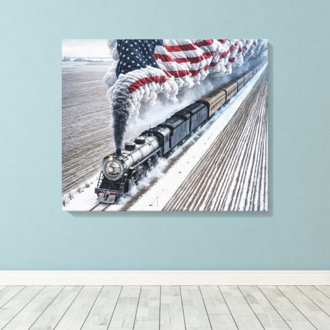 American Freedom Train Canvas Print (Insitu(Wood Floor))