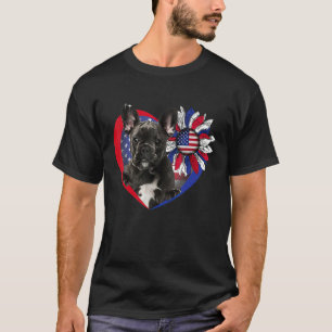 American French Bulldog Dog Heart 4th Of July USA T-Shirt