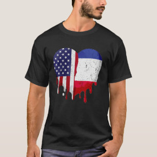 American French Heritage Month France Flag Heart T-Shirt
