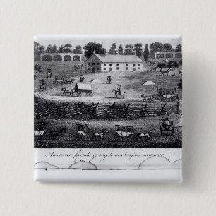 American Friends Going to Meeting in Summer 2 Inch Square Button