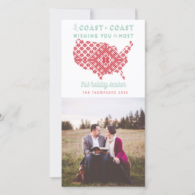 American From Coast to Coast Christmas Photo Holiday Card (Front)