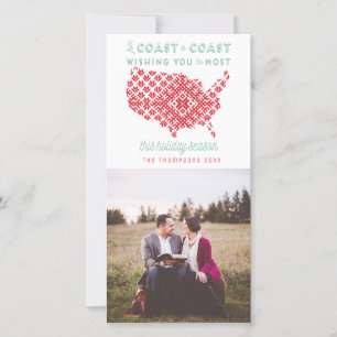 American From Coast to Coast Christmas Photo Holiday Card