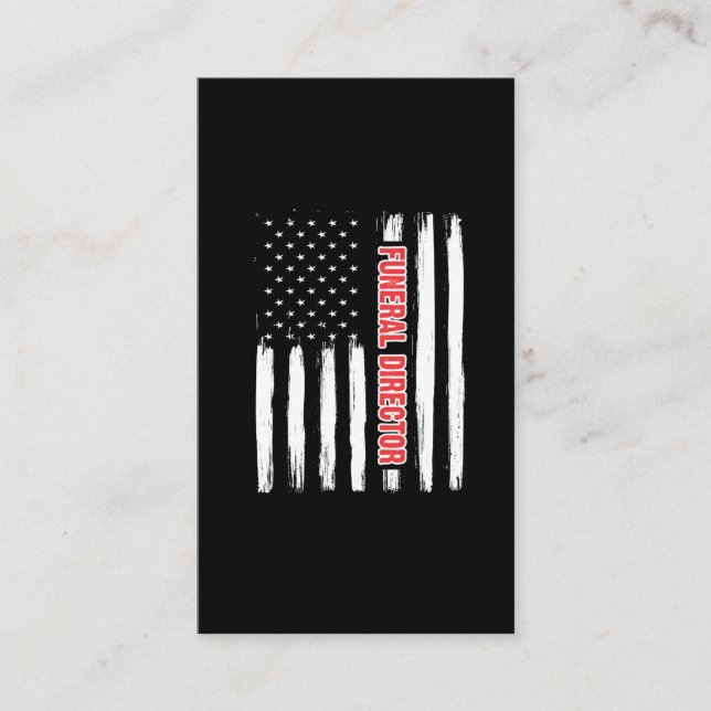 American Funeral Director Proud Mortician US Flag Business Card (Front)