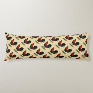 American Game BB Black Red Rooster Body Pillow