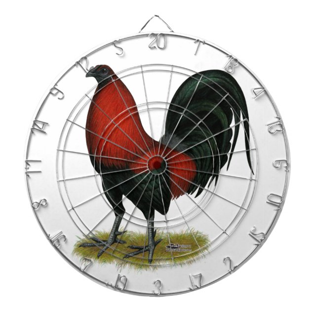 American Game BB Black Red Rooster Dartboard (Front)