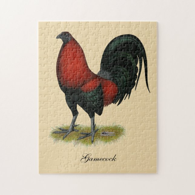American Game BB Black Red Rooster Jigsaw Puzzle (Vertical)