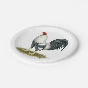 American Game Silver Blue Gamecock Paper Plate