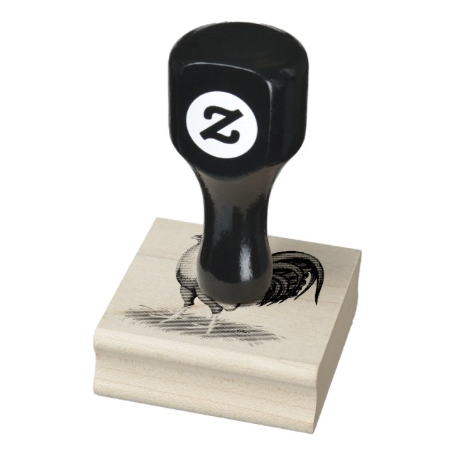 American Game Silver Blue Gamecock Rubber Stamp (Stamp)