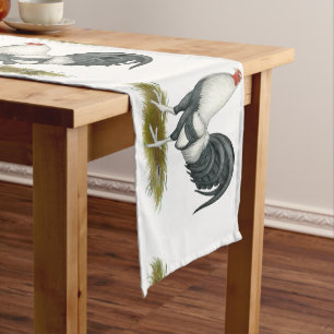 American Game Silver Blue Gamecock Short Table Runner
