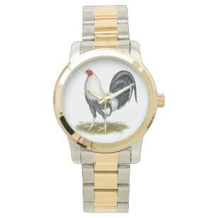 American Game Silver Blue Gamecock Watch
