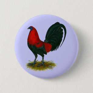 American Gamecock:  Brown Red 2 Inch Round Button