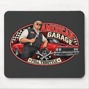 American Garage Full Throttle Pullover Hoodie Mouse Pad