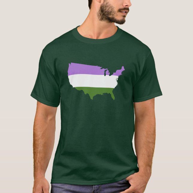 American genderqueer pride map T-Shirt (Front)