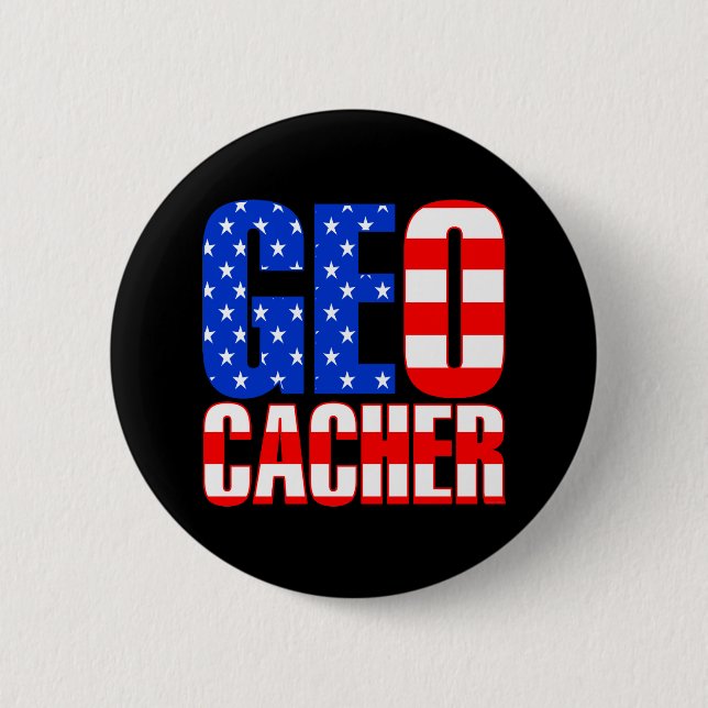 American Geocacher 2 Inch Round Button (Front)