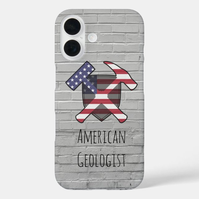 American Geologist Rock Hammer Shield Case-Mate iPhone Case (Back)