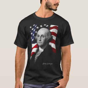 American george washington Eyes Flag Country T-Shirt