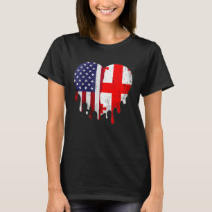 American Georgian Heritage Month Georgia Flag Hear T-Shirt