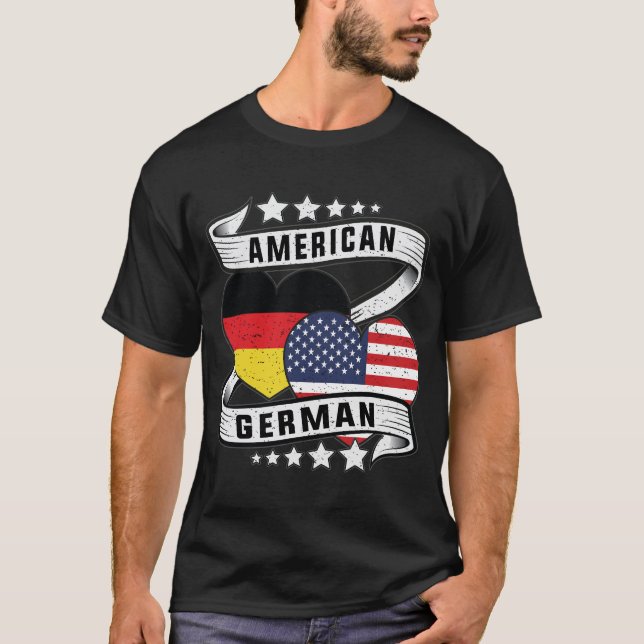 American german flag shirt Half german (Front)