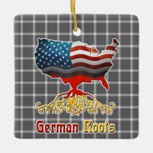 American German Roots   Ceramic Ornament
