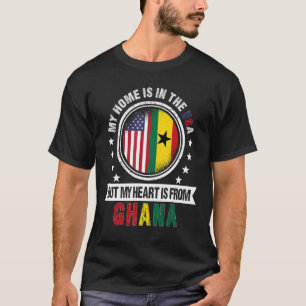 American Ghanaian Flag Heart from Ghana American P T-Shirt