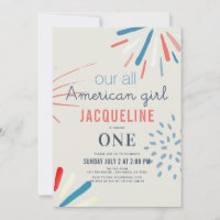 American Girl 4th of July Fireworks 1st Birthday