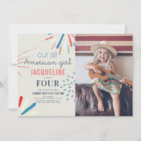 American Girl 4th of July Fireworks Birthday Photo