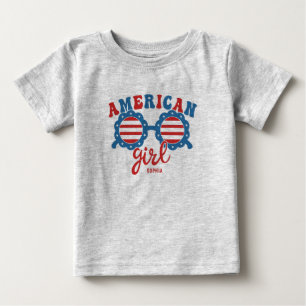 American Girl 4th of July Sunglasses Summer Baby T-Shirt