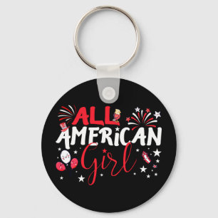 American girl for independence day _ girls keychain
