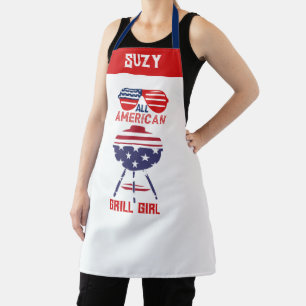 American Girl Griller Apron - Patriotic BBQ Apron