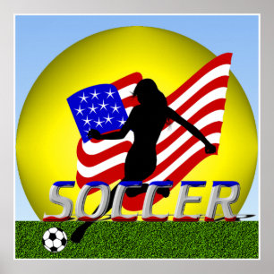 American Girl Lady Soccer Poster