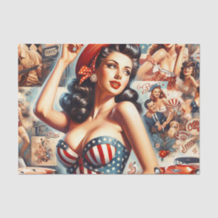 American Girl Pin-Up Collage Tissue Paper