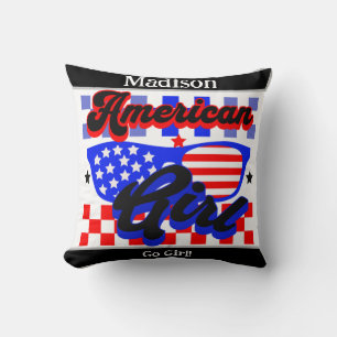American Girl. Stars and Stripes. Sunglasses. Edit Throw Pillow