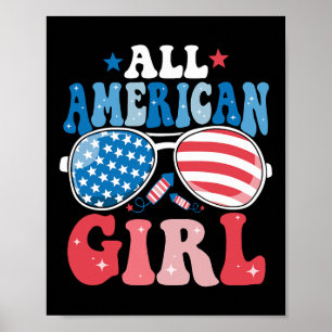 American Girl Sungles 4th Of July Family Matching Poster