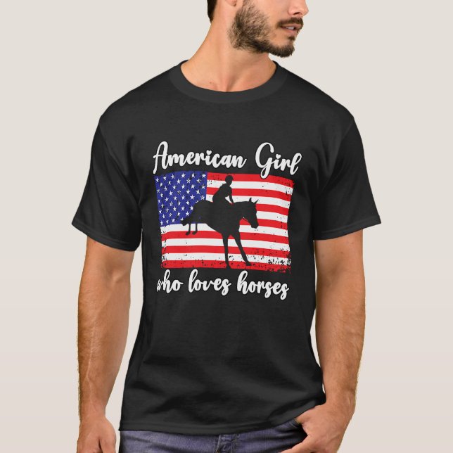 American Girl who loves eventing horses rider  4 T-Shirt (Front)
