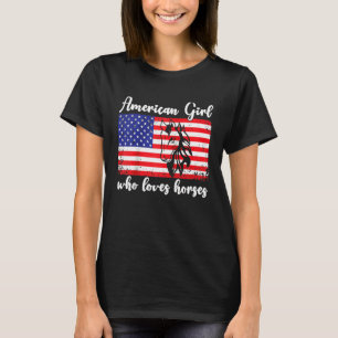 American girl who loves horses rider Raglan Baseba T-Shirt